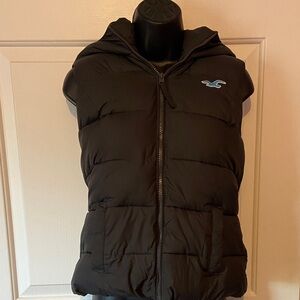 Hollister Dark Gray/ light black hooded vest